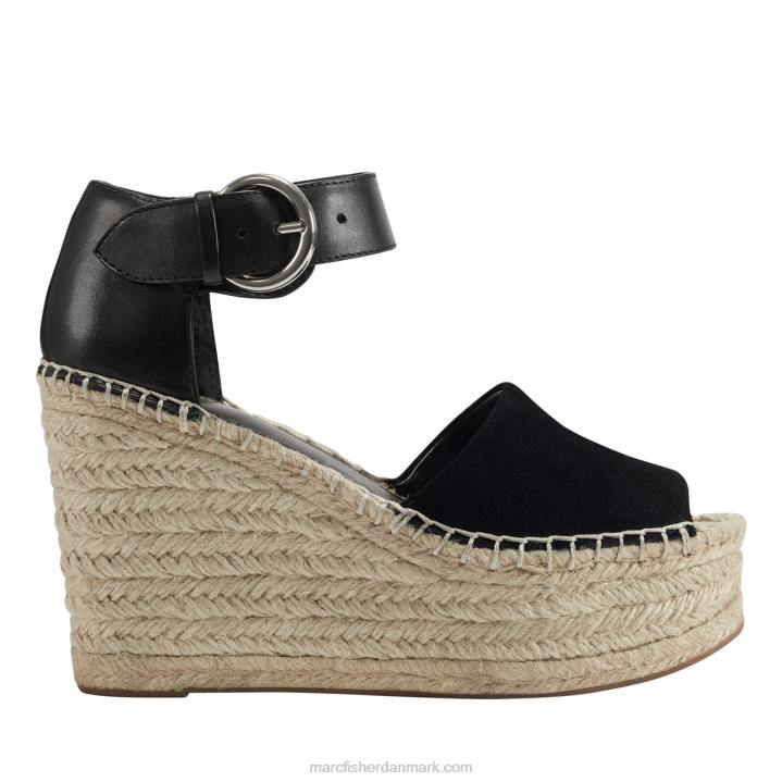 Kvinder Marc Fisher alida espadrille kile sandal sort 2080191