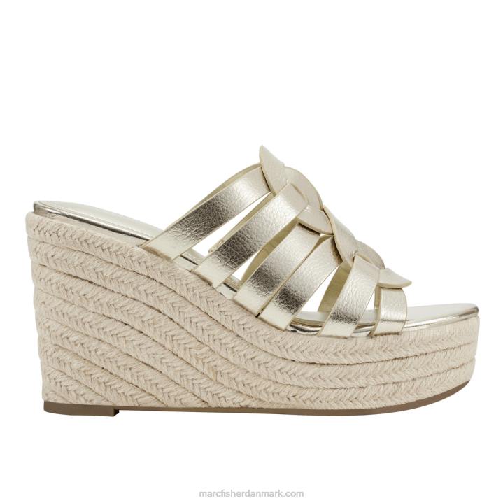 Kvinder Marc Fisher cazzie espadrille wedge sandal guld 2080246