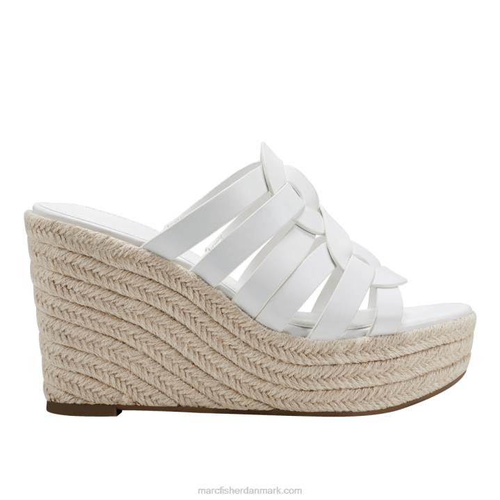 Kvinder Marc Fisher cazzie espadrille wedge sandal hvid 2080240