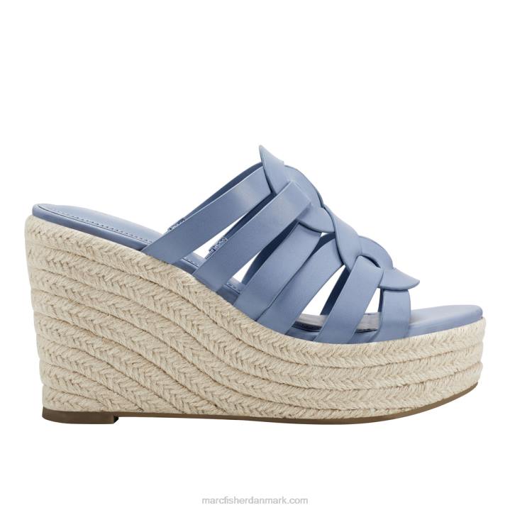 Kvinder Marc Fisher cazzie espadrille wedge sandal mellemblå 2080259