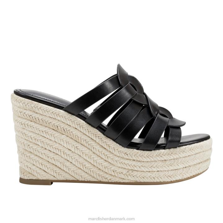 Kvinder Marc Fisher cazzie espadrille wedge sandal sort 2080248