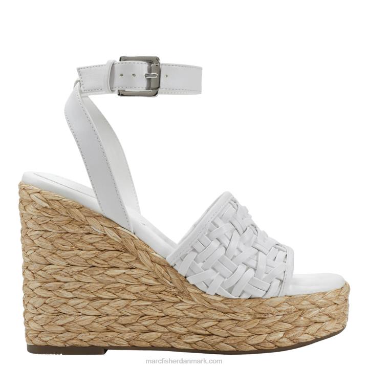 Kvinder Marc Fisher godina espadrille kile sandal hvid ruskind 2080244