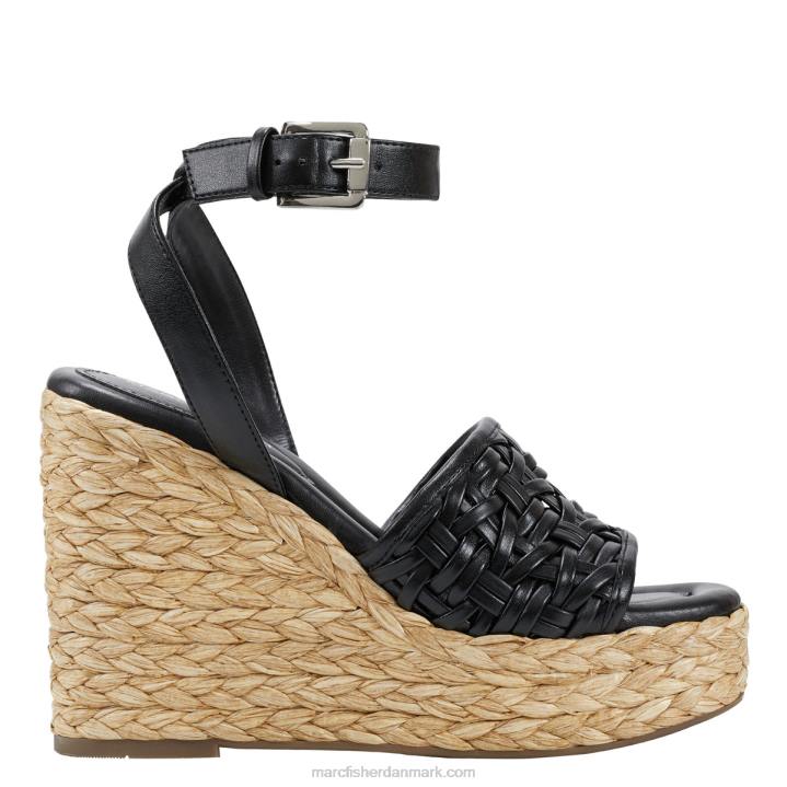 Kvinder Marc Fisher godina espadrille kile sandal sort 2080243
