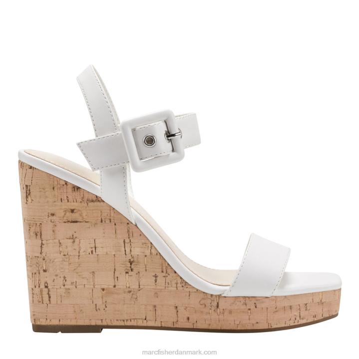 Kvinder Marc Fisher lukey wedge sandal hvid 2080262