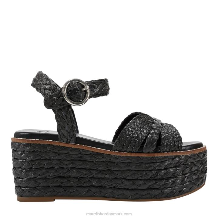 Kvinder Marc Fisher naydine ankelrem espadrille sandal sort 2080223