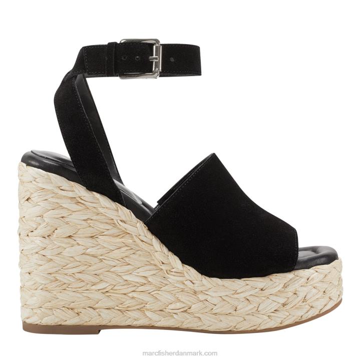 Kvinder Marc Fisher nelly espadrille kile sandal sort 2080210