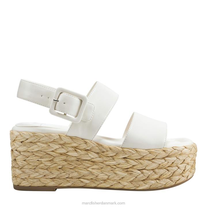 Kvinder Marc Fisher patryce platform espadrille sandal nyt creme læder 2080203