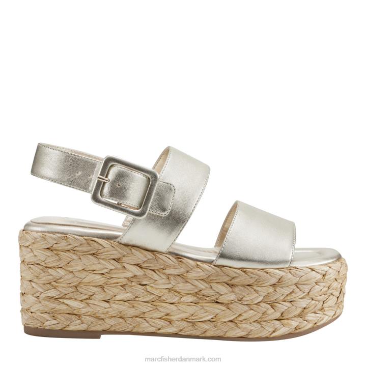 Kvinder Marc Fisher patryce platform espadrille sandal platino læder 2080213