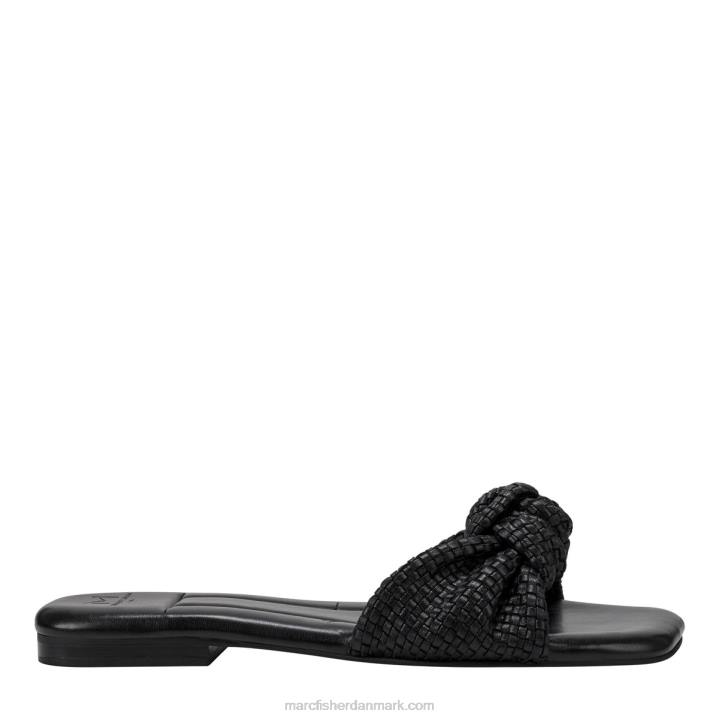 Kvinder Marc Fisher marlon flad glide-sandal sort læder 2080275