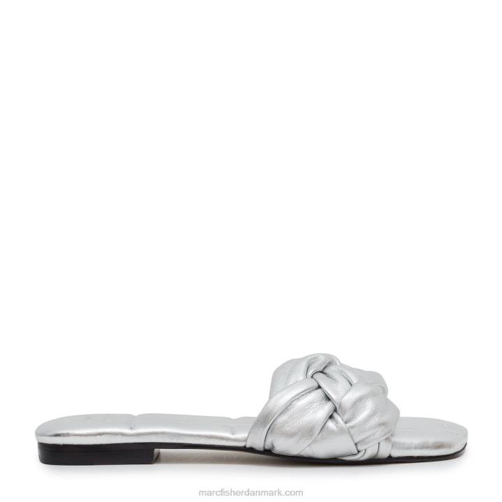 Kvinder Marc Fisher miyuki slip-on sandal sølv læder 2080326