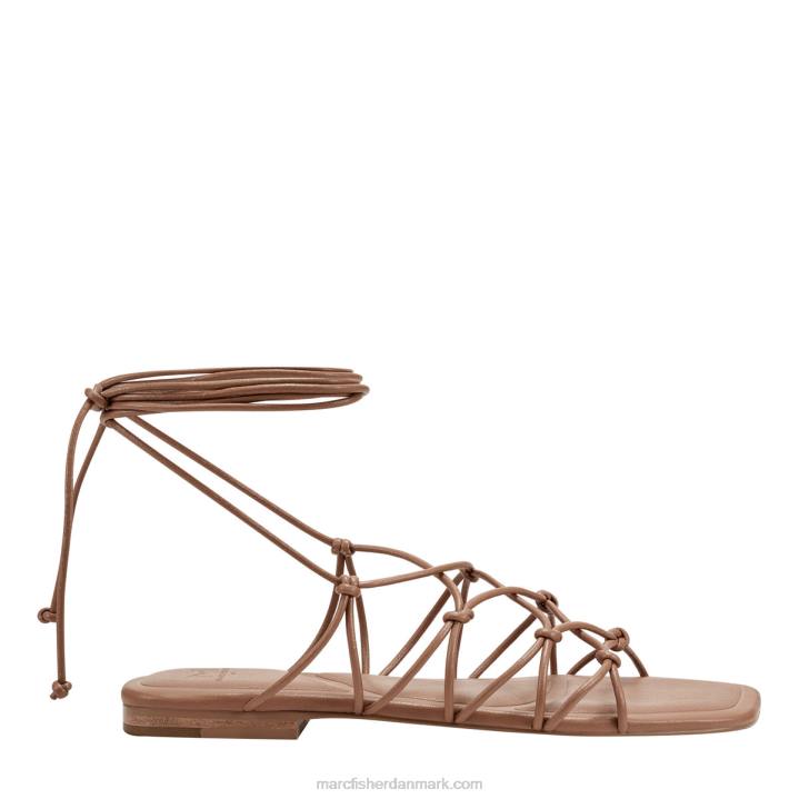 Kvinder Marc Fisher monnie ankel wrap flad sandal bagage brun 2080272