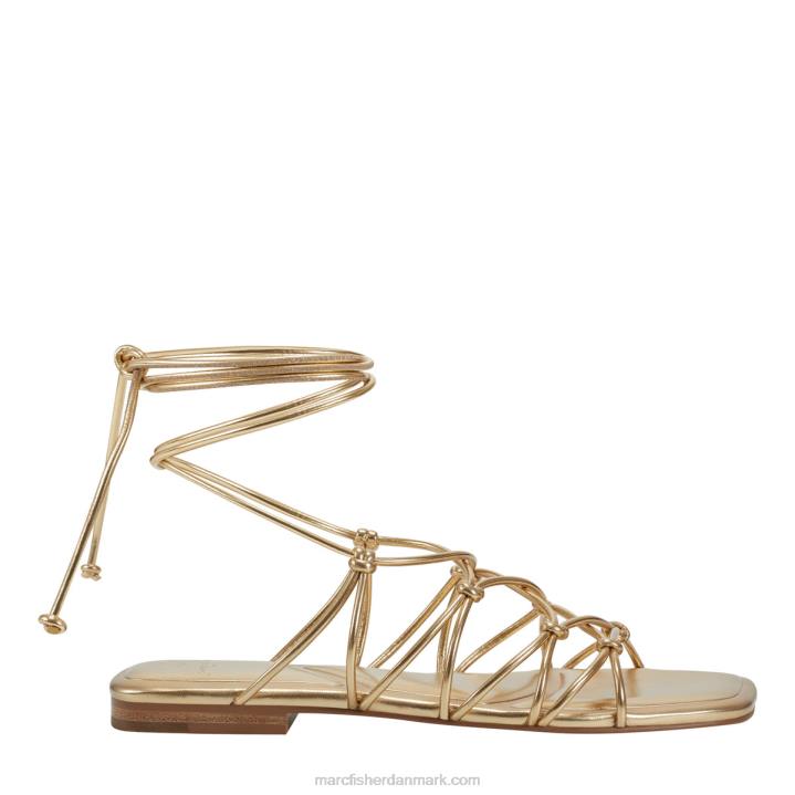 Kvinder Marc Fisher monnie ankel wrap flad sandal guld 2080270