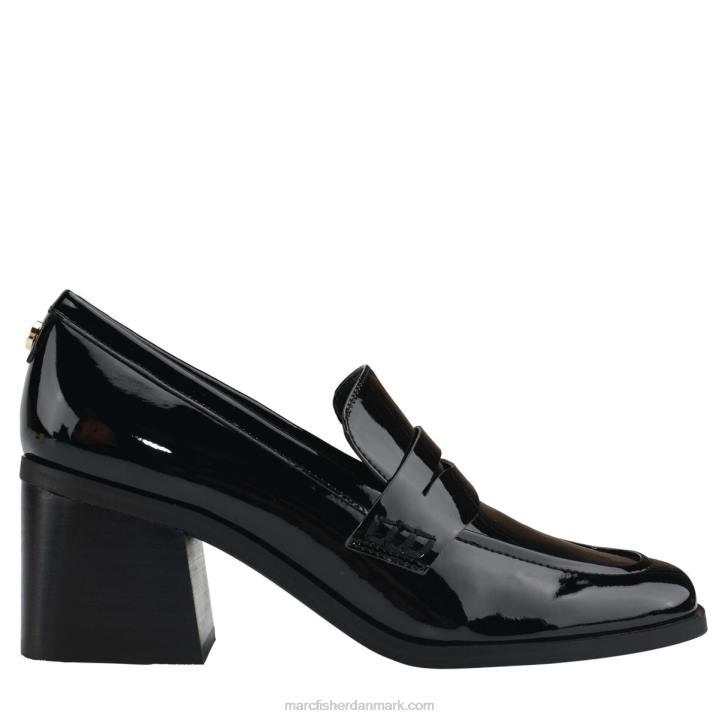 Kvinder Marc Fisher kchris loafer med hæle sort patent 2080424