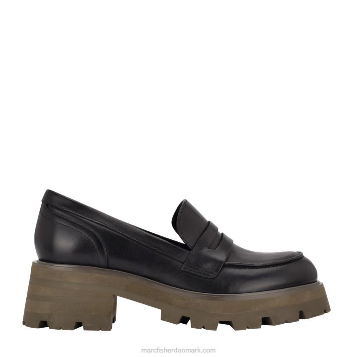 Kvinder Marc Fisher latika lug sole loafer sort læder 2080440