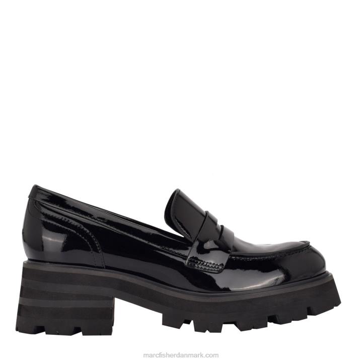 Kvinder Marc Fisher latika lug sole loafer sort patent 2080425