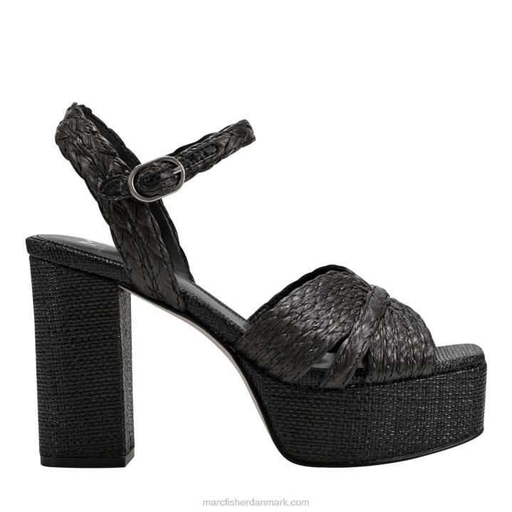 Kvinder Marc Fisher chela slingback platform sandal sort 2080551