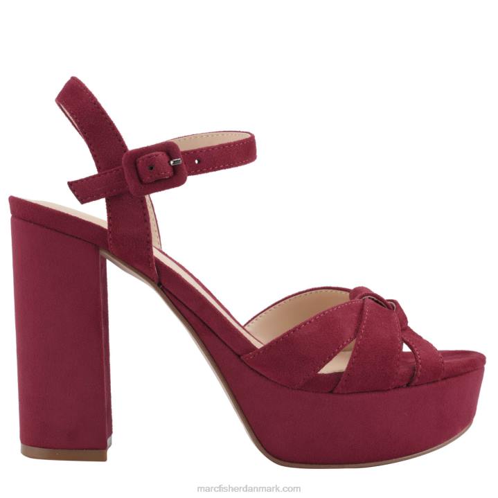 Kvinder Marc Fisher damask platform sandal rød ruskind 2080567