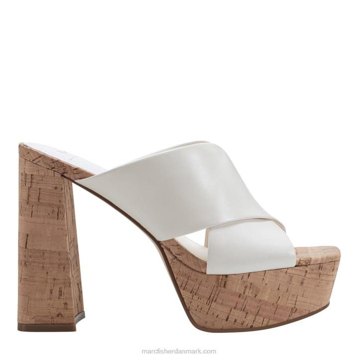 Kvinder Marc Fisher farlow platform glide sandal hvid 2080564