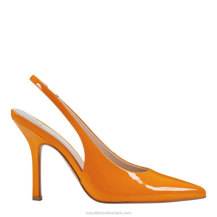 Kvinder Marc Fisher emalyn slingback pumpe neon orange patent 2080666