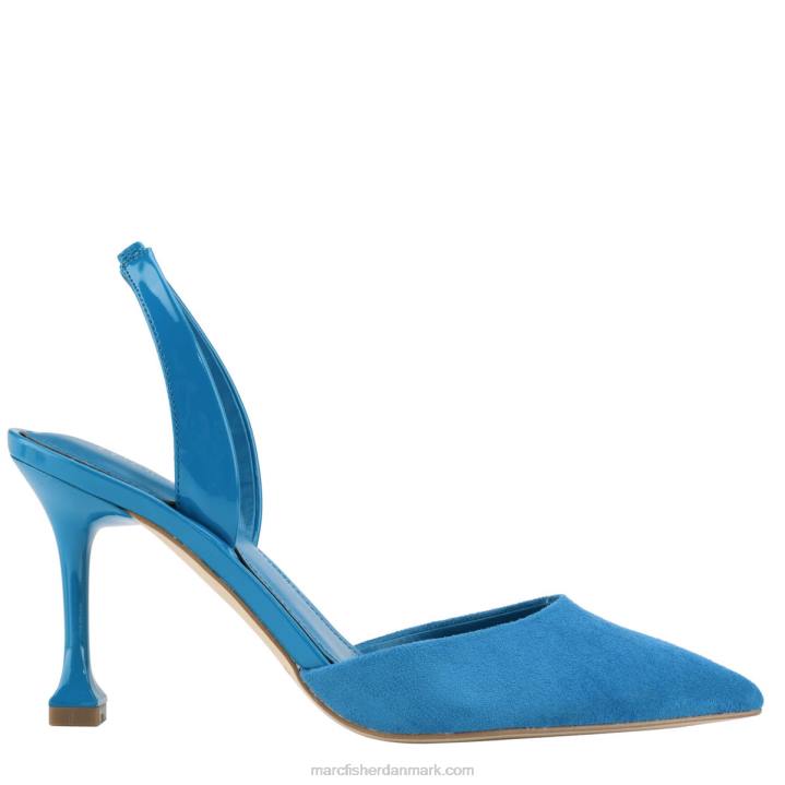Kvinder Marc Fisher hadya slingback pumpe mellemblå ruskind 2080682