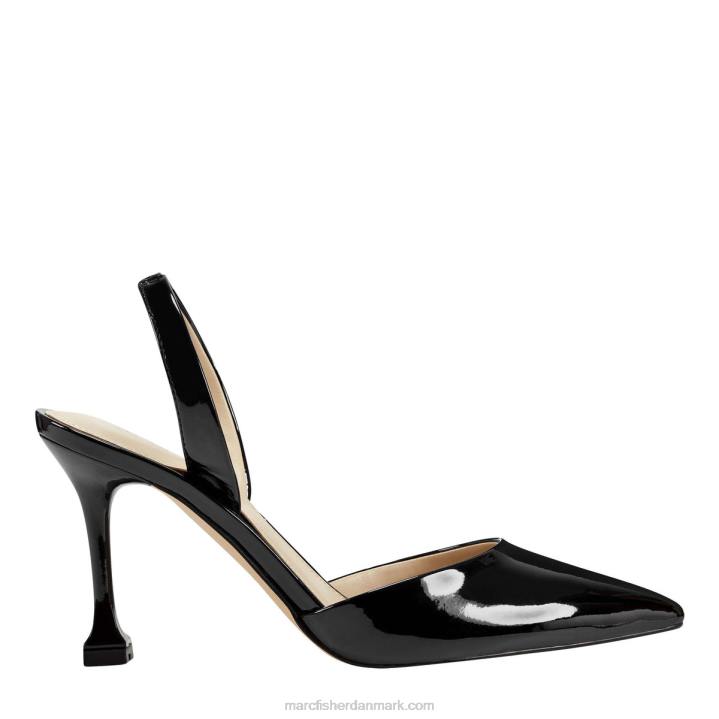 Kvinder Marc Fisher hadya slingback pumpe sort patent 2080625