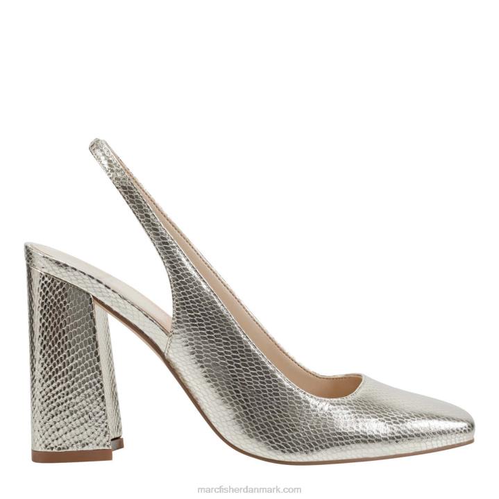 Kvinder Marc Fisher onna slingback hæl guld slange print 2080397