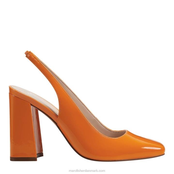 Kvinder Marc Fisher onna slingback hæl neon orange patent 2080389