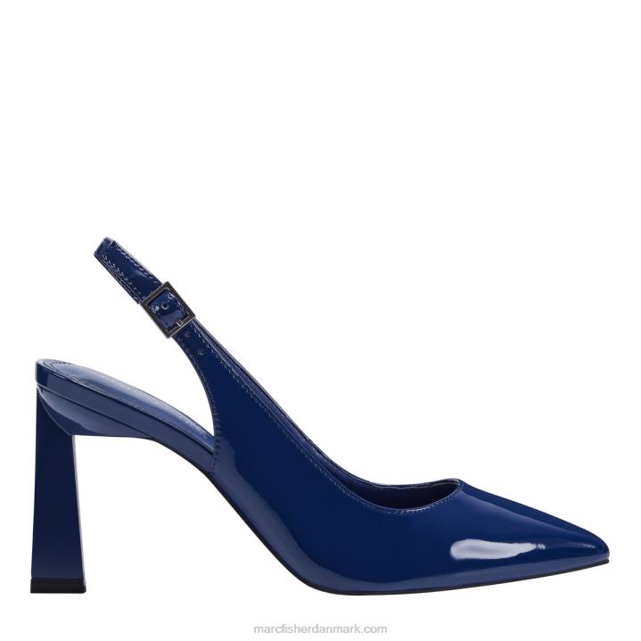 Kvinder Marc Fisher sannek slingback pumpe fransk blå patent 2080618