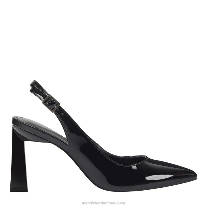 Kvinder Marc Fisher sannek slingback pumpe sort patent 2080604