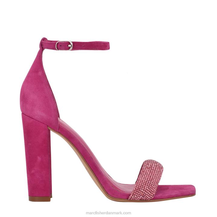 Kvinder Marc Fisher angelo sandal med hæl med ankelrem magenta ruskind 2080407