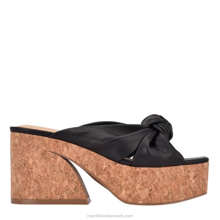 Kvinder Marc Fisher arlee blokhæl slip-on sandal sort 2080519