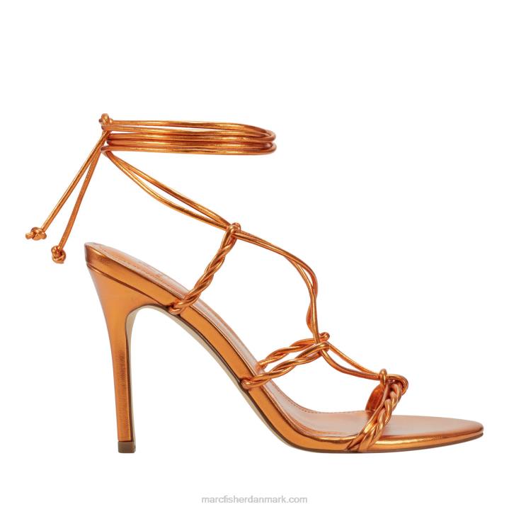 Kvinder Marc Fisher bea ankel wrap hæled sandal orange metallic 2080357