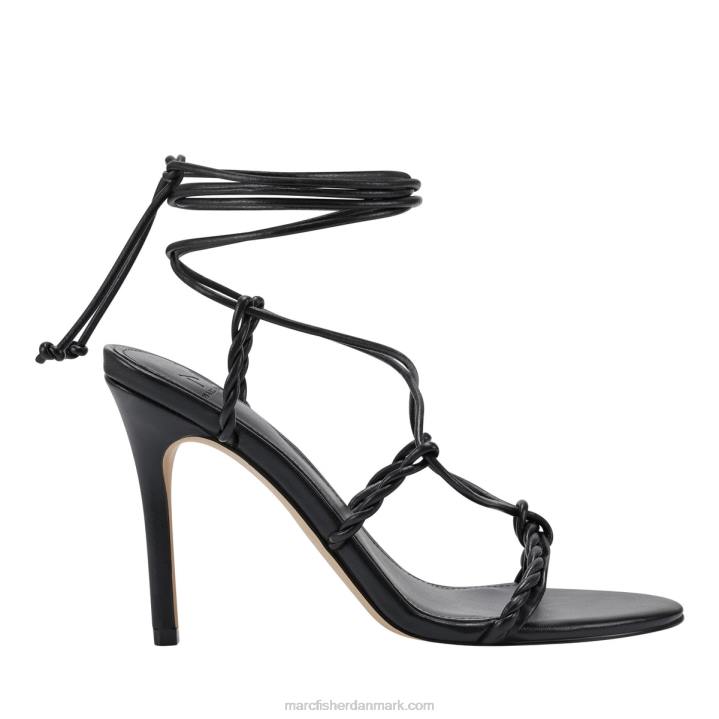 Kvinder Marc Fisher bea ankel wrap hæled sandal sort 2080365