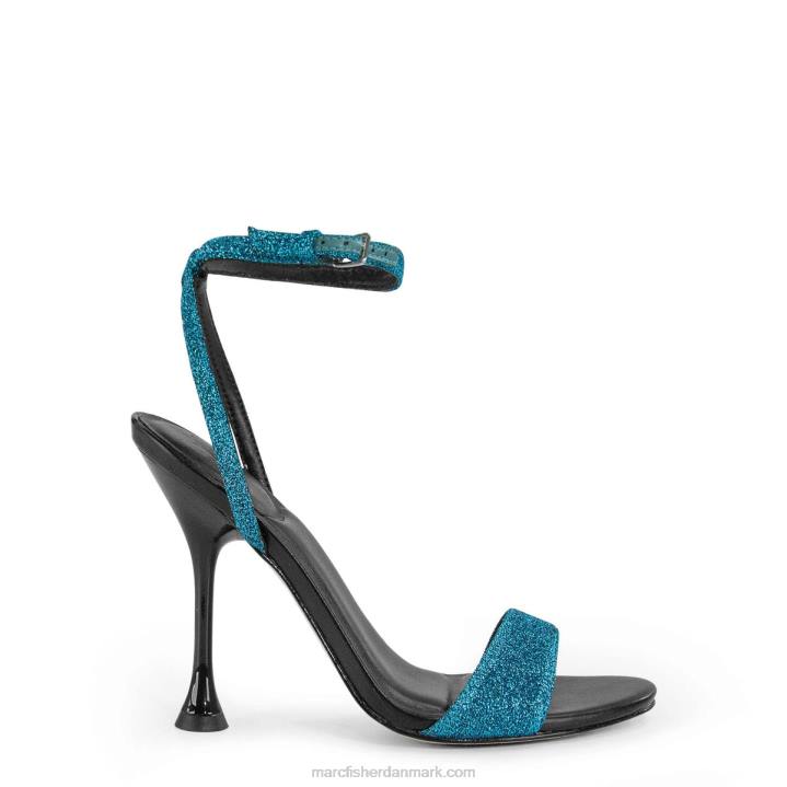Kvinder Marc Fisher calisty sandal med stropper og hæle sort/blå glitter 2080401
