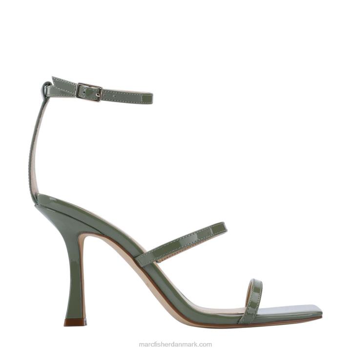 Kvinder Marc Fisher dalida sandal med hæl oliven patent 2080393