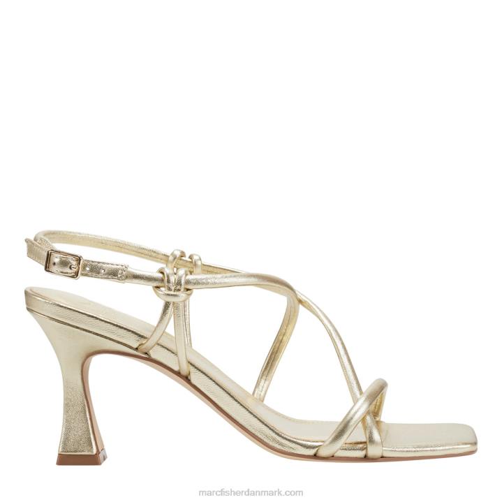 Kvinder Marc Fisher dayne sandal med slingback hæl guld læder 2080379